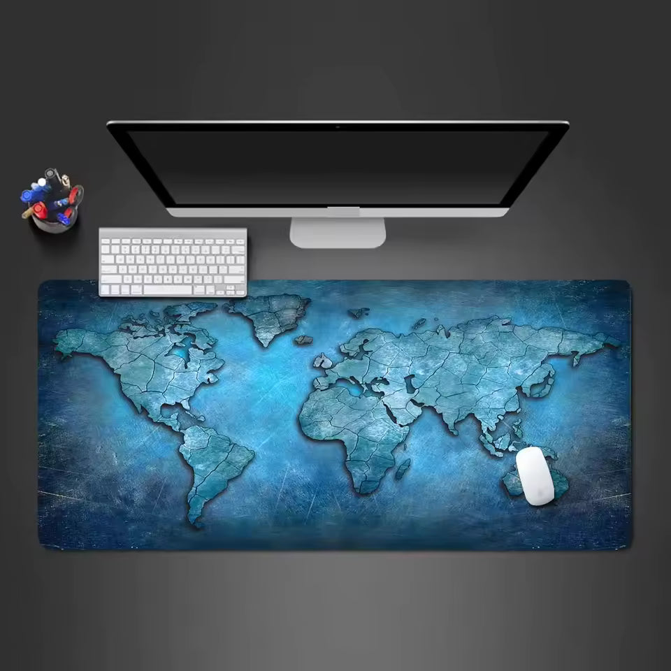 Sous main bureau | Motif carte du monde
