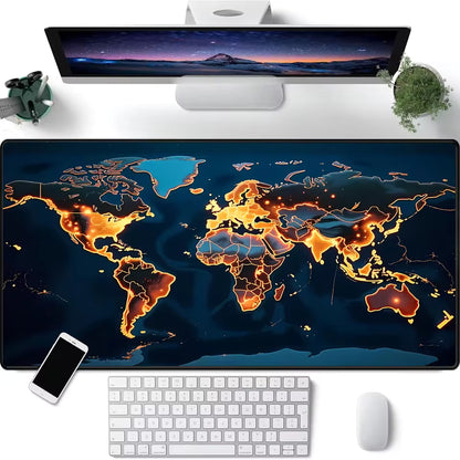 Sous main bureau | Motif carte du monde