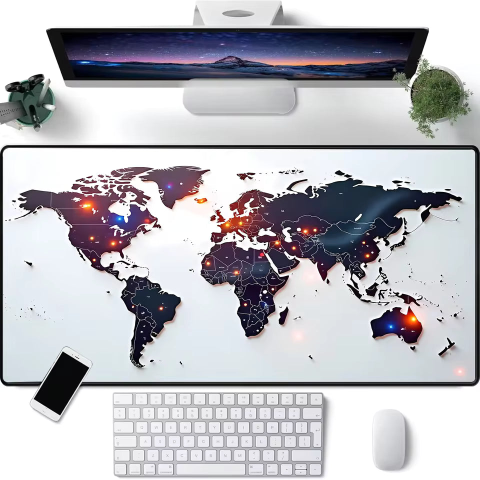 Sous main bureau | Motif carte du monde